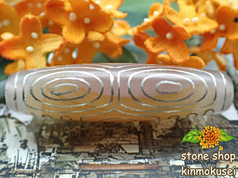 【チベット銀線天珠】龍眼天珠 ハンドメイド 【鉱物入り】 【一点物】