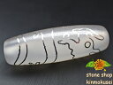 【チベット銀線天珠】龍神天珠 白 ハンドメイド 【鉱物入り】 【一点物】