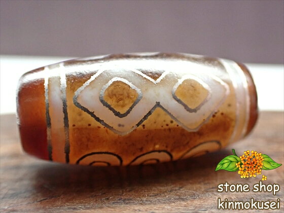 【チベット銀線天珠】金剛六眼天珠 茶 ハンドメイド 【鉱物入り】 【一点物】 【※注意事項あり】