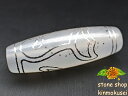 【チベット銀線天珠】 水蓮花天珠 白 ハンドメイド 【鉱物入り】 【一点物】 【※注意事項あり】