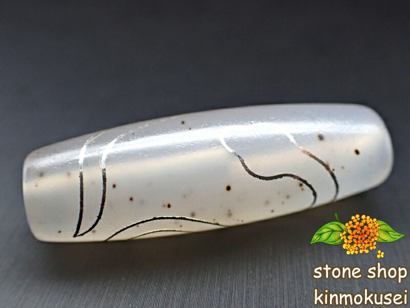 【チベット銀線天珠】白蛇天珠 白 ハンドメイド 【鉱物入り】 【一点物】 【※注意事項あり】