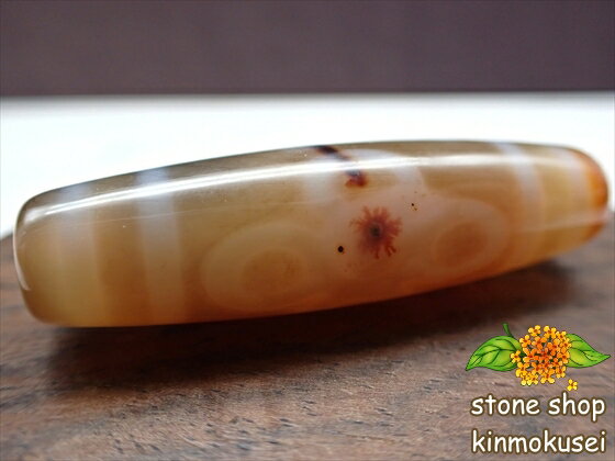 【チベット天珠】 閃電五眼天珠 茶 【デンドリティック鉱物入り】 【一点物】 【※注意事項あり】