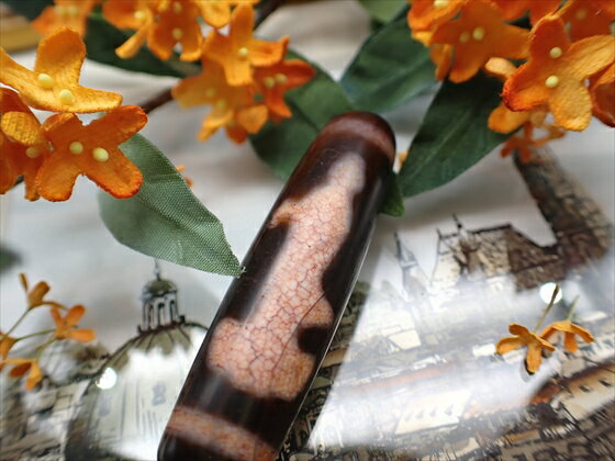 【チベット龍紋天珠】 雙観音天珠 【一点物】