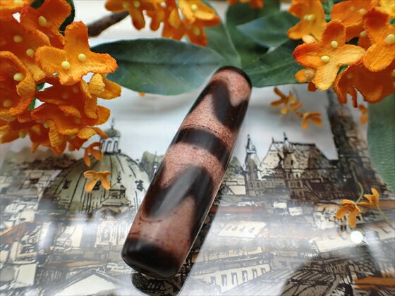 【チベット龍紋天珠】四線虎牙天珠 【一点物】