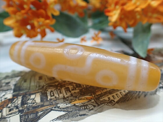 【チベット天珠】九眼天珠 橙 【一点物】