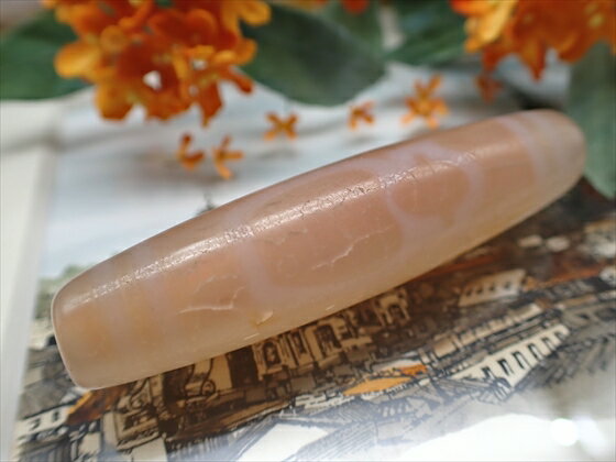 【チベット天珠】財神大人天珠 橙 【一点物】