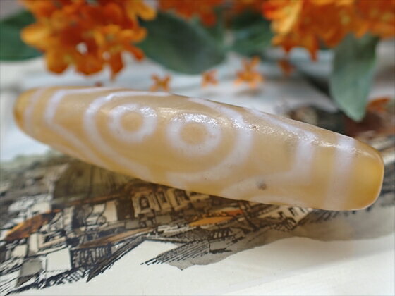 【チベット天珠】 八眼天珠 橙 【鉱物入り】 【一点物】