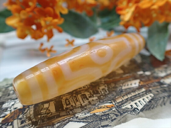 【チベット天珠】六眼天珠 橙 【一点物】