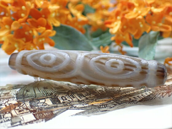 【チベット天珠】 龍眼天珠 茶 【一点物】