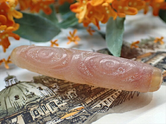 【チベット天珠】龍眼天珠 橙 【一点物】