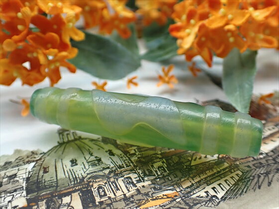 【チベット天珠】閃電五眼天珠 緑 【一点物】