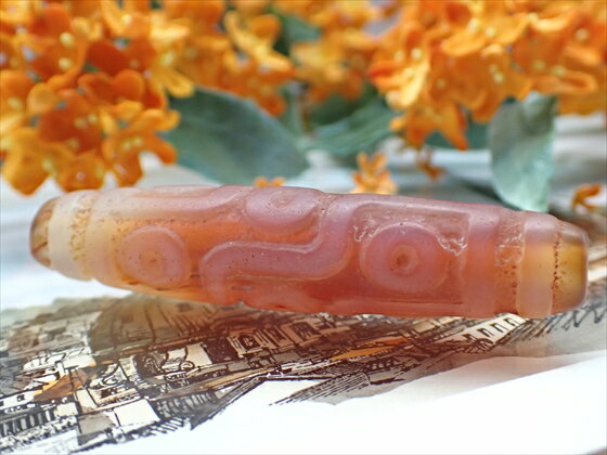 【チベット天珠】九眼天珠 橙 【一点物】