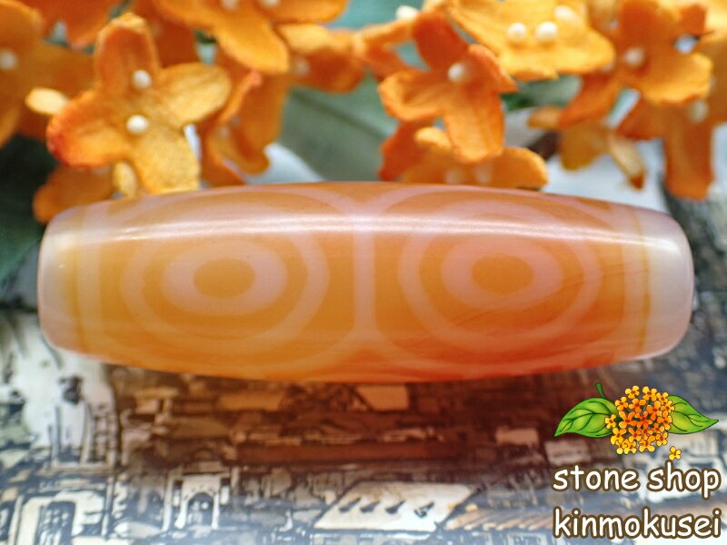 【チベット天珠】 龍眼天珠 橙 【一点物】