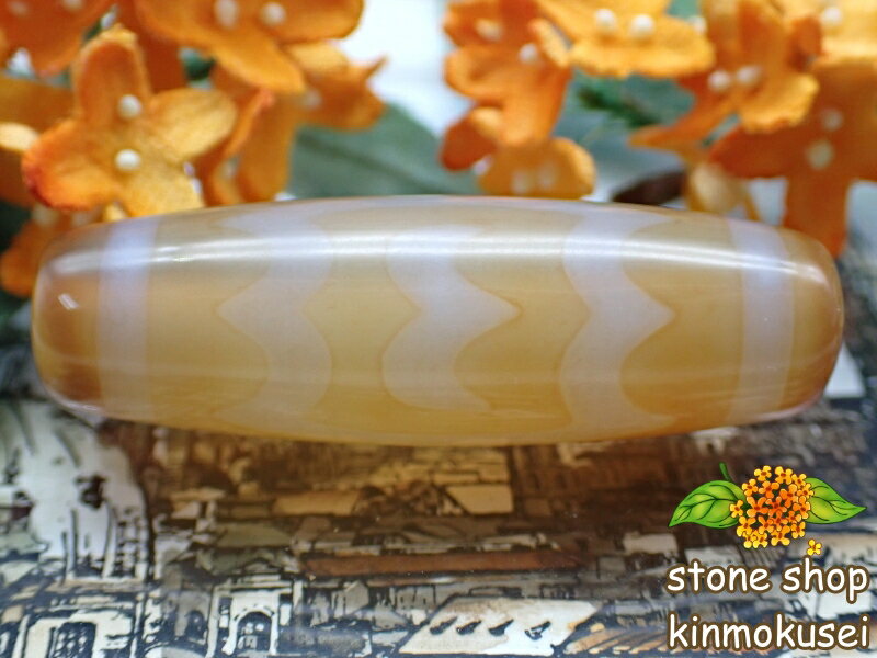 【チベット天珠】 大鵬鳥天珠 橙 【一点物】 【※注意事項あり】