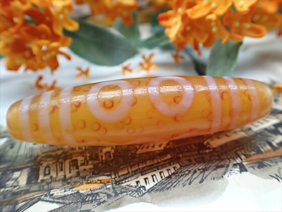 【チベット天珠】 五眼天珠 橙 【一点物】