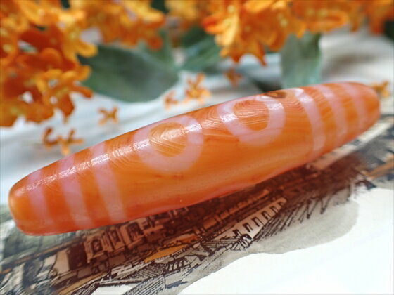 【チベット天珠】 五眼天珠 橙 【一点物】