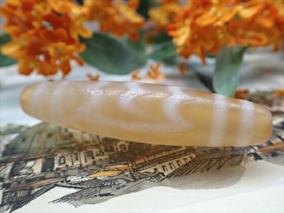 【チベット天珠】 大鵬鳥天珠 橙 【一点物】