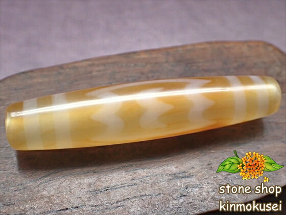 【チベット天珠】大鵬鳥天珠 橙 オレンジ 【一点物】