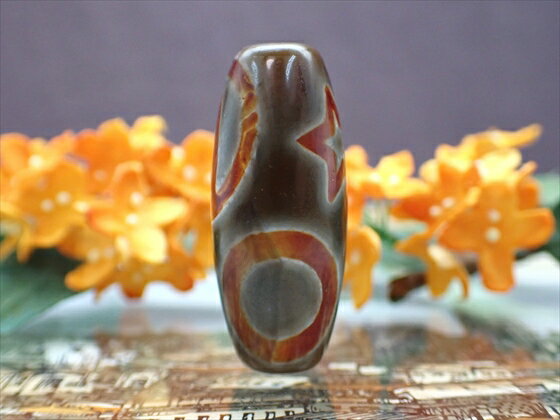 【チベット天珠】 日月星天珠 【一点物】 【※注意事項あり】