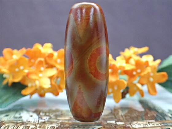 【チベット天珠】 虎牙三眼天珠 【一点物】