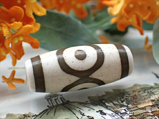 【チベット天珠】 三眼天珠・白 【一点物】