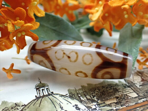 【チベット天珠】 二十一眼天珠・白 【一点物】 【※注意事項あり】