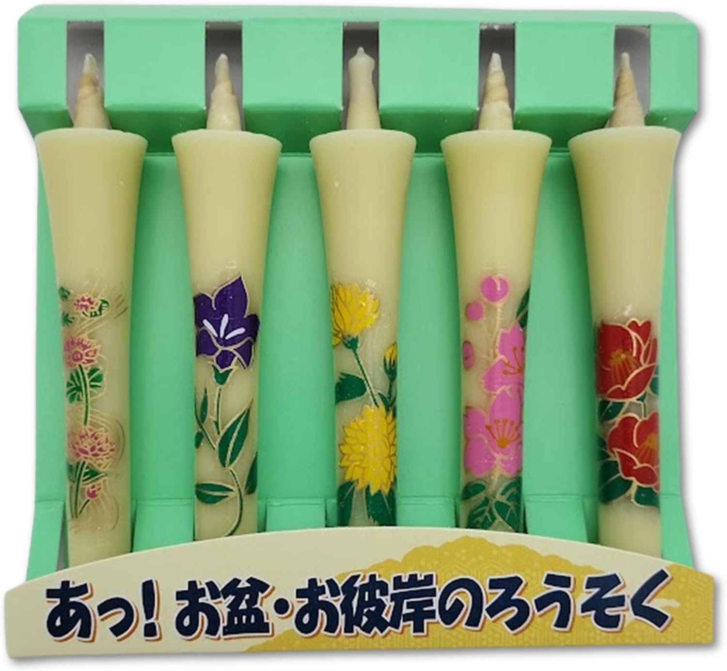 【レビューを書いて500円OFFクーポン配布中！】 和ろうそく イカリ型 2号 5本入り 花柄のサムネイル