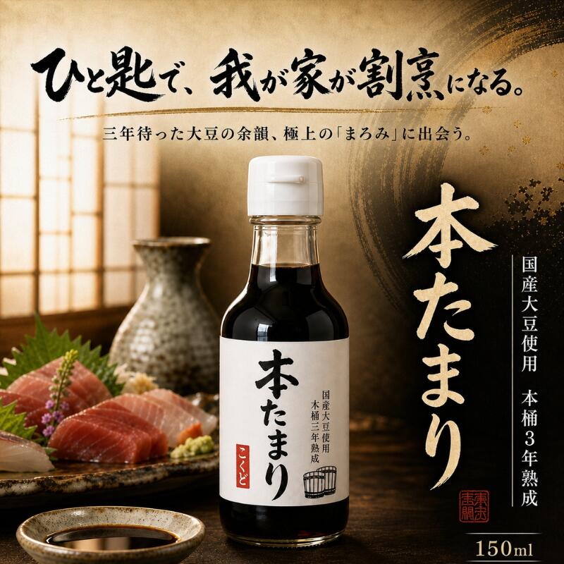 ストーンベルの【2本セット】 3年杉桶熟成の圧倒的コク！ 本たまり 150ml 三年熟成 国産大豆100% 小麦不使用 グルテンフリー 本醸造 たまり醤油 木桶仕込み 無添加 海の精 高級 調味料 中定商店｜アングル2