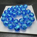 ホタルガラス アクアブルー 14mm 連売り 28粒 とんぼ玉 蓄光 夜光タイプ 送料無料