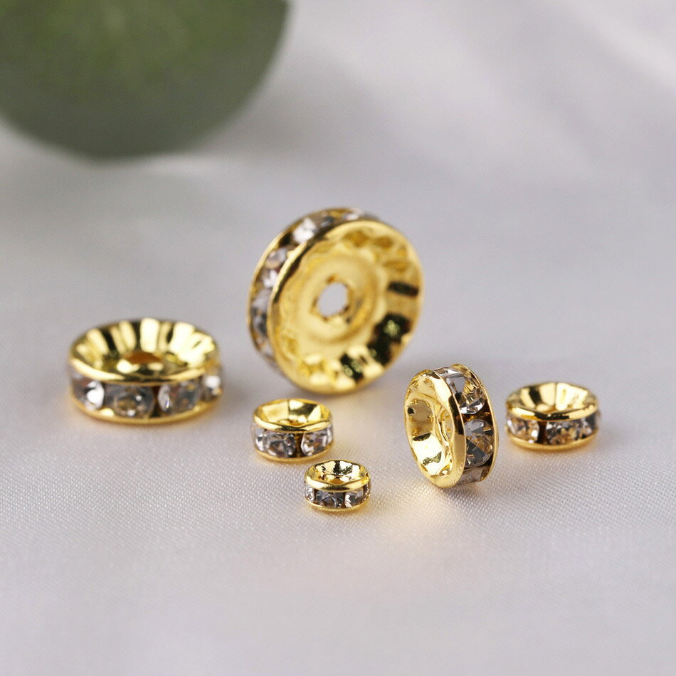 ロンデルパーツ 丸型 100個セット 6mm/8mm アクセサリーパーツ