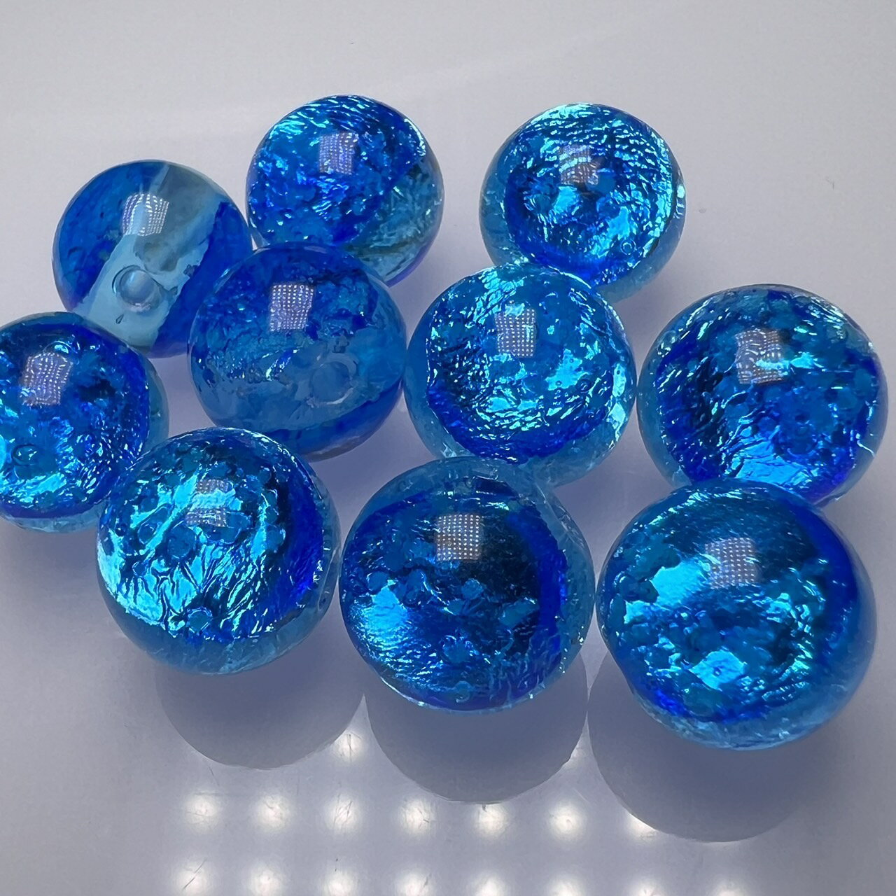 ミヤコマリン ホタルガラス 10mm 10粒セット とんぼ玉 蓄光 夜光タイプ 送料無料