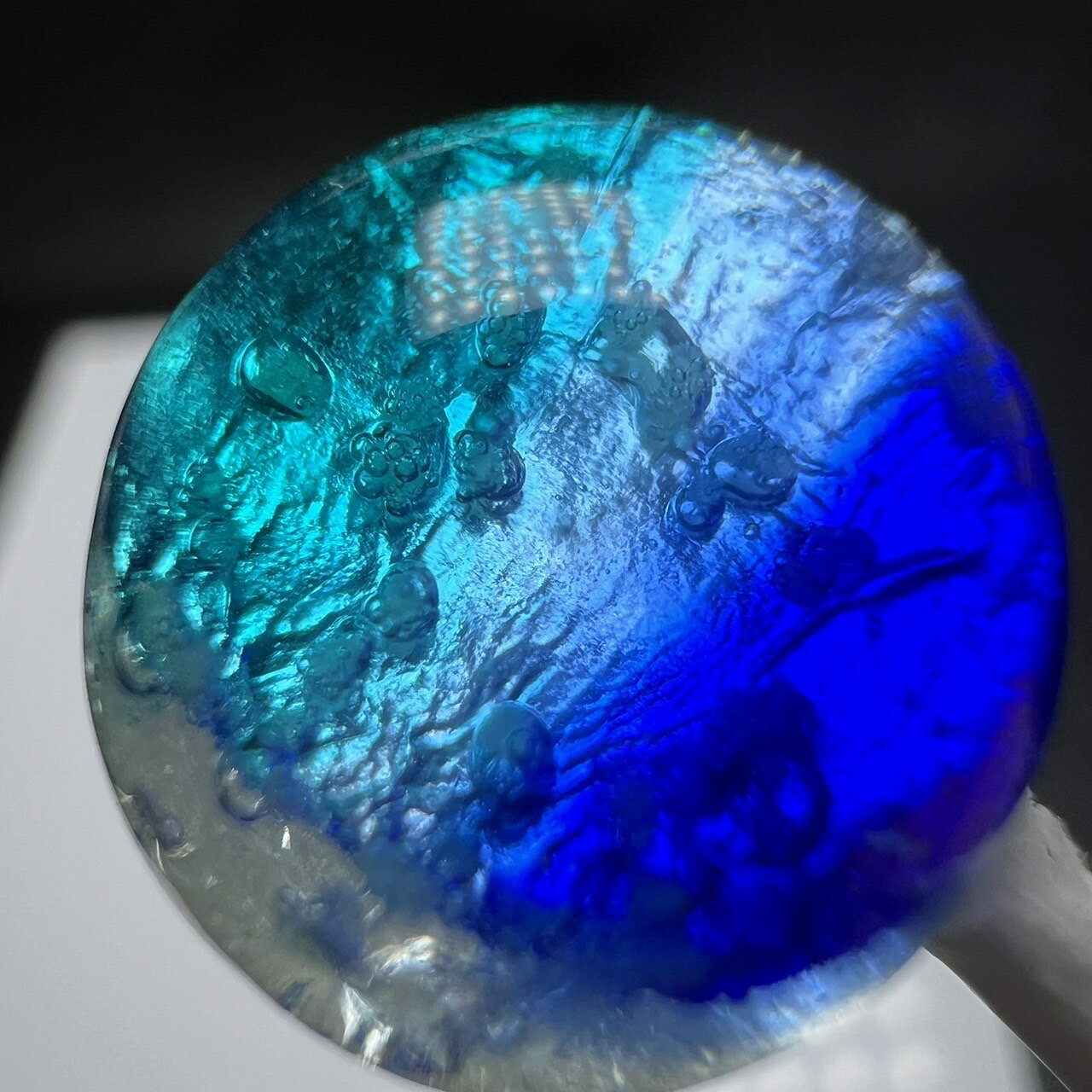 カビラブルー ホタルガラス 14mm 10粒セット とんぼ玉 蓄光 夜光タイプ 送料無料