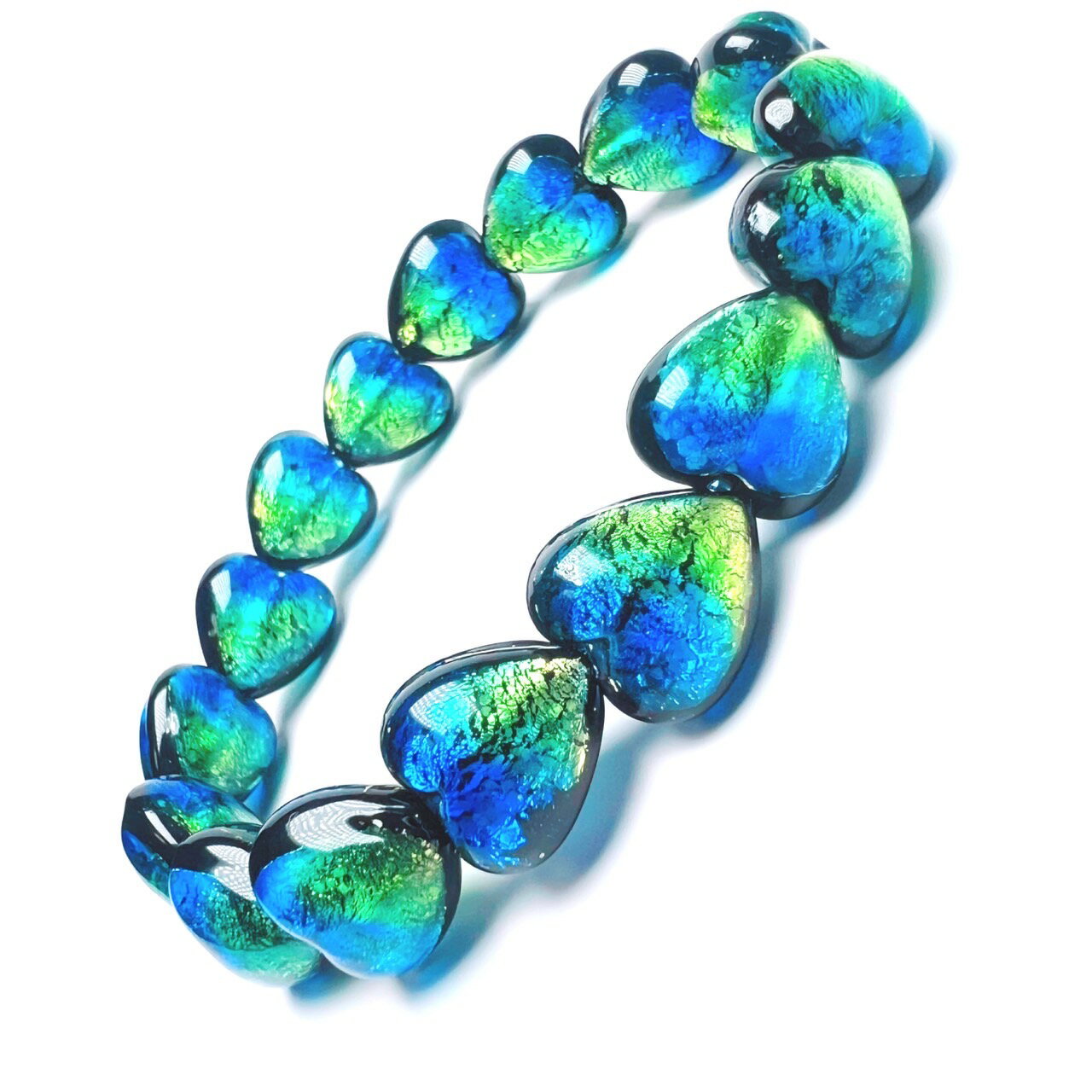 ケラママリン 12mm ハード ブレスレット ホタルガラス　とんぼガラス とんぼ玉 蓄光 夜光タイプ 送料無料