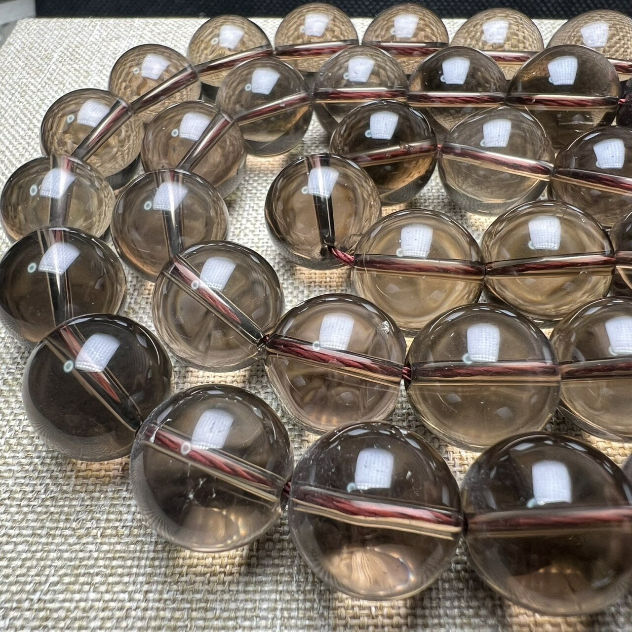 大玉 スモーキクォーツ 16mm 連売り 38cm ブレスレット2本分