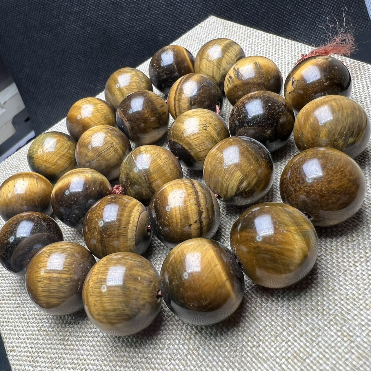 大玉 タイガーアイ16mm 連売り 38cm ブレスレット2本分