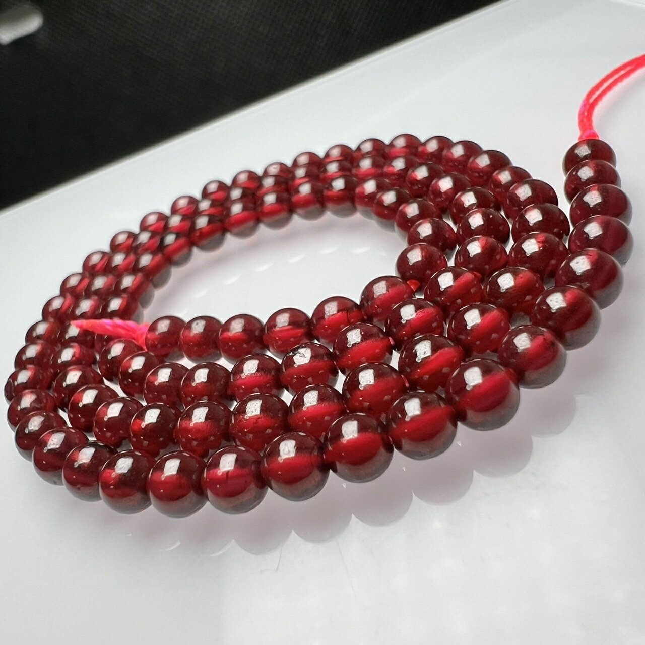 高品質 ロードライトガーネット 連売り 38cm ブレスレット2本分