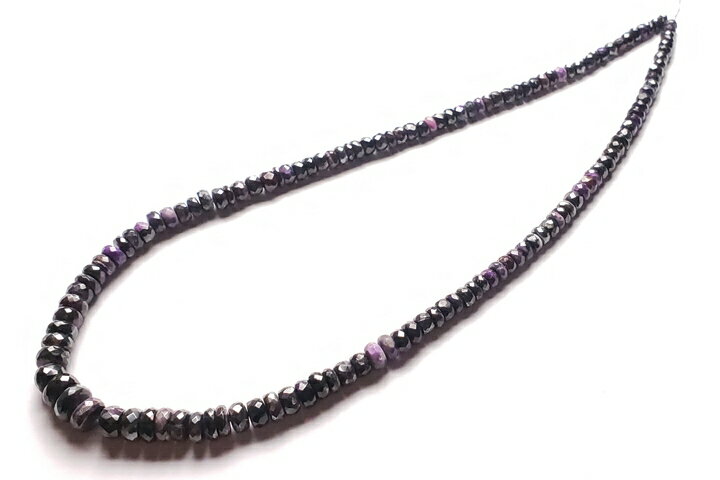 スギライト　ボタンカット　連売りビーズ44センチ(インド加工)