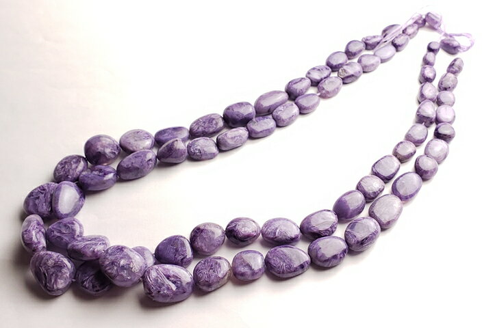 チャロアイト　プレーンタンブル　連売り46センチ(インド加工)