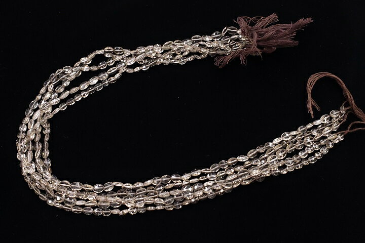 スモーキークォーツ　オーバルカット　連売り34センチ(インド加工)