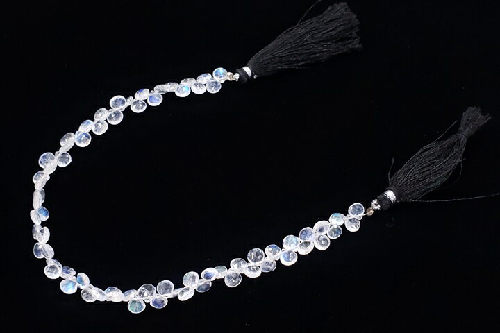 レインボームーンストーン　ファイナルグレード++　インド ビハール産　マロンカット　連売り20センチ(インド加工)