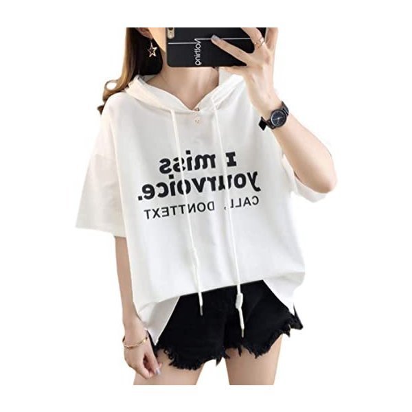 パーカー レディース 半袖tシャツ ゆったり フードトレーナー 夏服 ストリート系 カットソー 韓国ファッション オシャレ