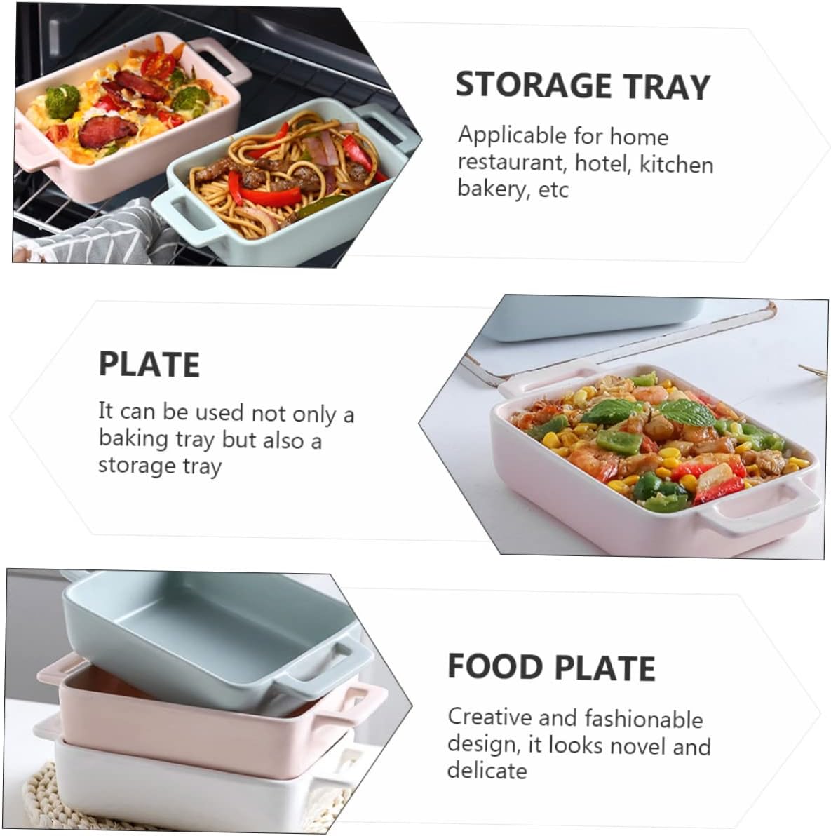 セラミック 耐熱皿 ラクレット ノンスティック 調理器具 グリーン 皿 セット 長方形 サービング パン オーブン パスタ (wp014)