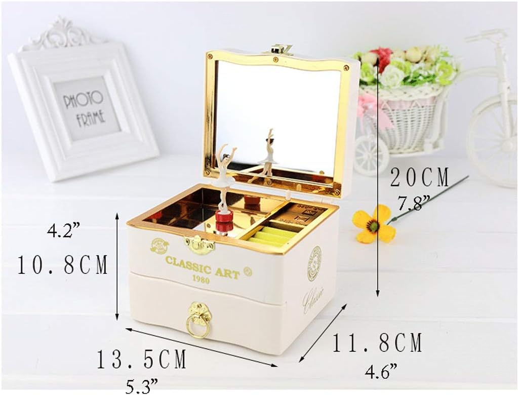 オルゴール プリンセス プラスチック製のオルゴール女性 子供 女の子 友達スピニングとミュージカルバレリーナの宝石箱音楽の宝(ws155)