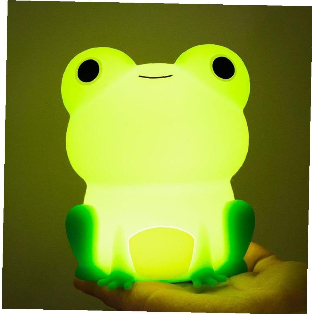 カエル ナイトランプ ソフト シリコーン ナイトライト 接触センサー 夜ライト Usb充電式 カラフル ライト ルーム 装飾(wu051)