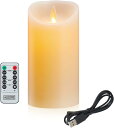 LEDキャンドルライト USB充電式 リモコン搭載 ロウソク インテリアライト 本物の炎のようにゆらめく 暖色光 火を使わな(wu245)