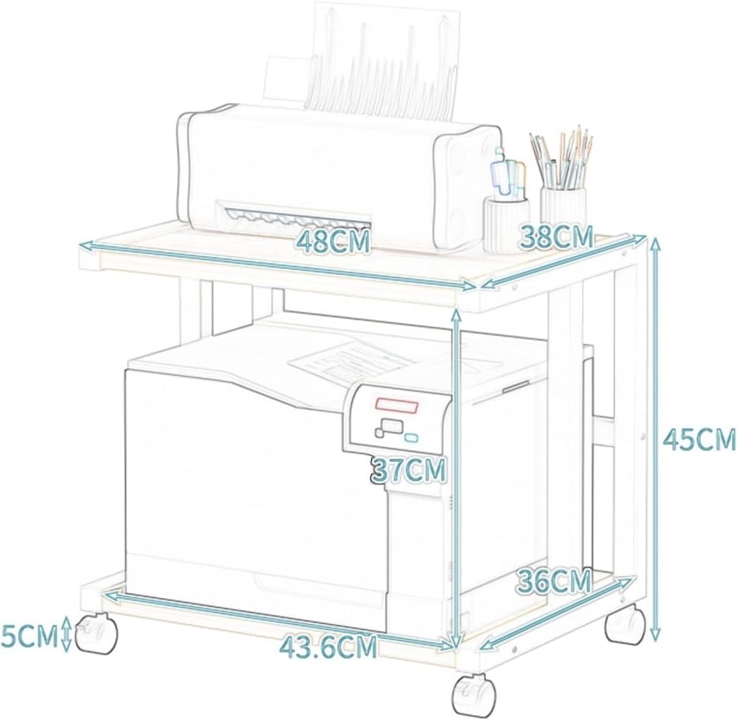 プリンター台 プリンターラック プリンタ台 キャスター付きプリンタースタンド デスク下プリンタースタンド 2段プリンター棚プ(wx301)
