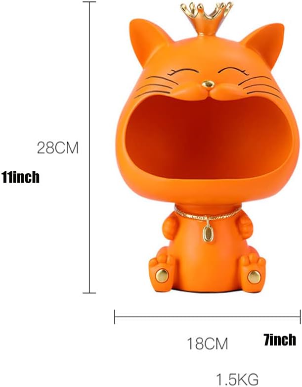 樹脂製オーナメント猫の王冠キー収納クリエイティブ抽象的な装飾キャンディーキー...