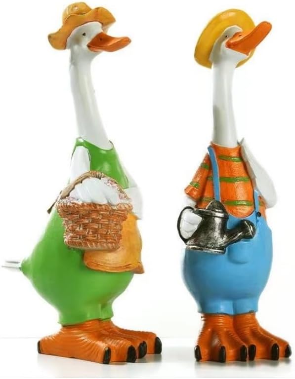 置物 アヒル ダック 夫婦 樹脂 北欧 ガーデニング 飾り物 庭 ガーデン おしゃれ オブジェ オーナメント カントリー雑貨(wy044)