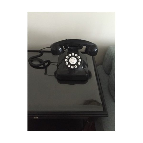 送料無料 電話機 レトロ 親機 固定電話 置物 おしゃれ インテリア プレゼント 装飾 旧式 ブラック