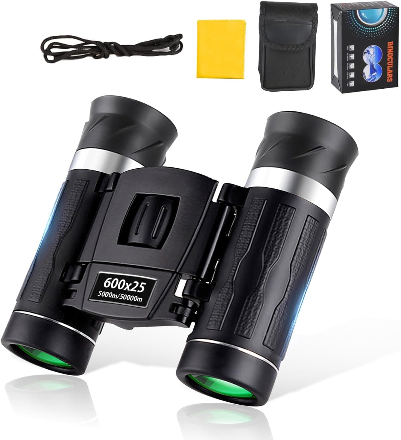 双眼鏡 小型望遠鏡 高倍率 600×25口径 超軽量 搭載目幅調整 防振 手ぶれ補正 耐水 耐衝撃 現場に適してい/スポーツ(yf209)